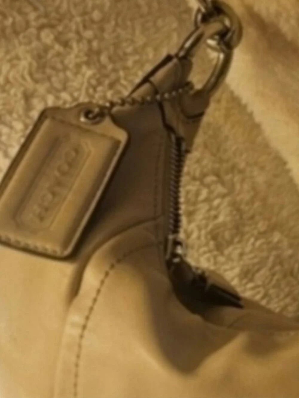 Coach Kristin Natural Light Beige Tone Leather Hobo with Hangtag